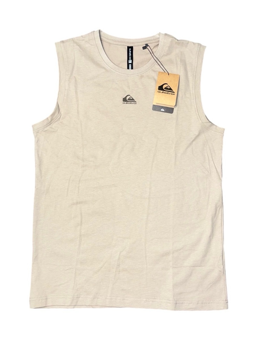 Quiksilver Beige Tan Brown Logo Tank Top Men’s Medium NWT Thick Crockery